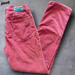 Daily Blue Manya Jeans Womens 27 Red Corduroy High Rise Straight Stretch